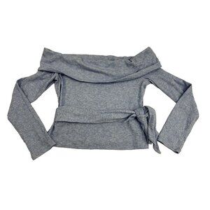 Lovers And Friends Ramona Ribbed Off Shoulder Top Size XL Blue Blouse Knit